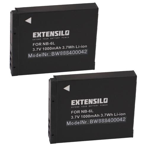 EXTENSILO 2x Batteries compatible avec Canon PowerShot SX530 HS, SX600 HS, SX610 HS, SX700 HS appareil photo (1000mAh, 3,7V, Li-ion)