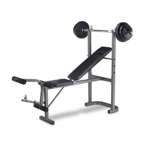 Ofitness Banc De Musculation Avec Barre + Poids 21 Kg Inclus