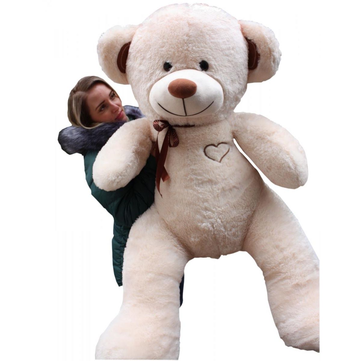 Nounours En Peluche Énorme Teddy Bear 75+85 Crème-Marron