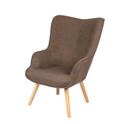 Fauteuil Noor Avec Pieds En Bois - Taupe