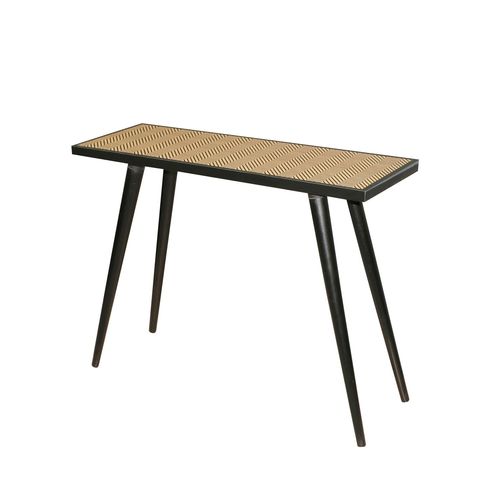 Console Chealsea En Bois À Motif Chevron - Marron Et Noir