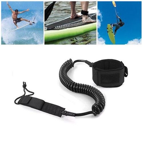 Sup Leash De Surf Laisse Sup Enroulé Tpu 10 Pieds Pour Flat Open Water Stand Up Paddle Board Planche De Surfboard Fort Flexible Confortable