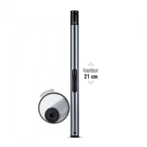 Briquet Long Élégant Allume Tout Gris