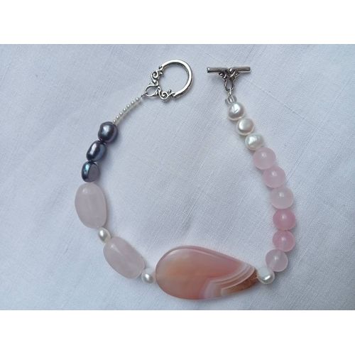 Bracelet Agate Et Perles