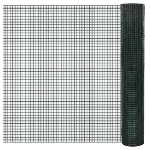 Vidaxl Grillage Acier Galvanis¿¿ Et Rev¿ºtement En Pvc 10 X 1 M Vert