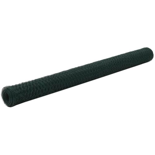 Vidaxl Grillage Acier Avec Revêtement En Pvc 25x1,5 M Vert