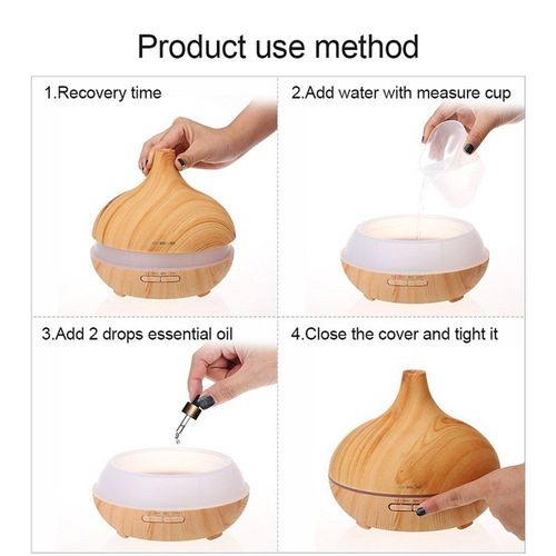 Htbe® Diffuseur D'arôme De Grain De Bois D'imitation De Bureau À Domicile Diffuseur D'arôme Humidificateur Petit Diffuseur D'arôme S 