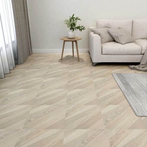 Vidaxl Planches De Plancher Autoadhésives 20 Pcs Pvc 1,86m² Beige Rayé