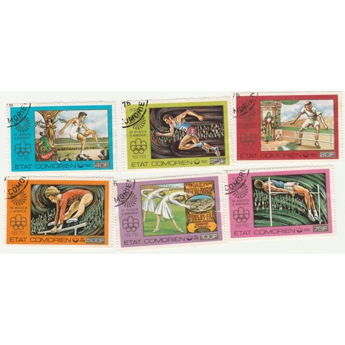 6 Timbres Oblitérés Des Comores - Jeux Olympiques D'été - Montreal