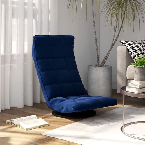 Vidaxl Chaise De Sol Pivotante Bleu Velours