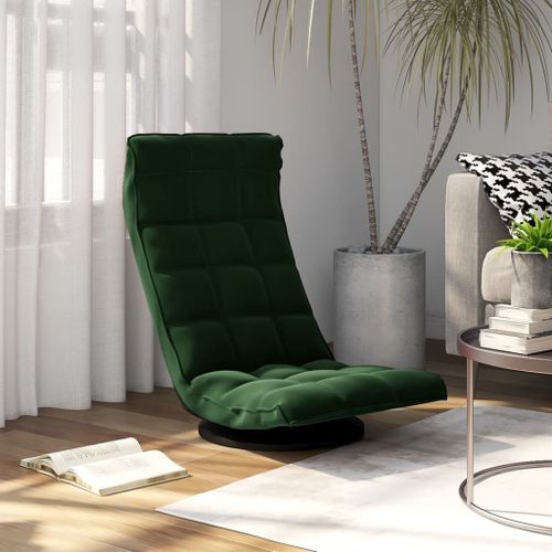 Vidaxl Chaise De Sol Pivotante Vert Foncé Velours