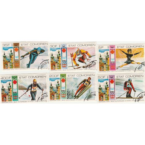 6 Timbres Oblitérés Des Comores - Jeux Olympiques D'hiver -  Innsbruck
