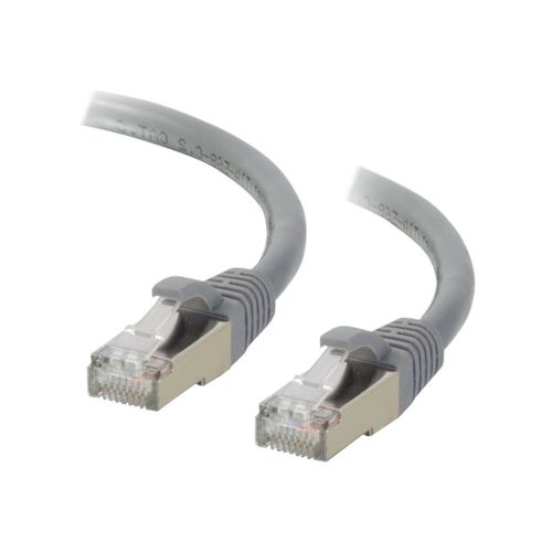 C2G Cat6a Booted Shielded (STP) Network Patch Cable - Cordon de raccordement - RJ-45 (M) pour RJ-45 (M) - 0.5 m - STP - CAT 6a - moulé, sans crochet, bloqué - gris