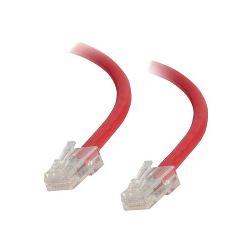 C2G Câble de raccordement réseau Cat5e non amorcé non blindé (UTP) - Cordon de raccordement - RJ-45 (M) pour RJ-45 (M) - 50 cm - UTP - CAT 5e - bloqué, uniboot - rouge