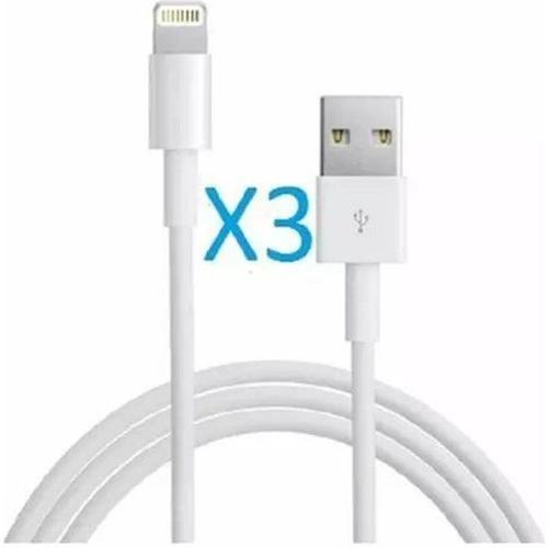 VOLY® Lot de 3 cables usb chargeur compatibles Apple Iphone 7/7 Plus/6S/6S Plus/6/6 Plus/5S/5C/5/I6/I5