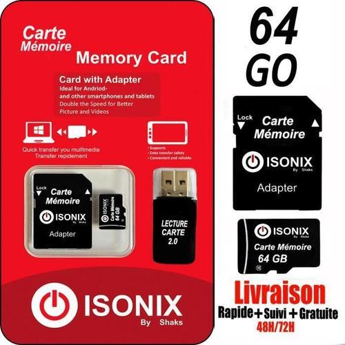 ISONIX Carte Mémoire Micro-sd 64 go SDXC
