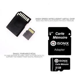 ISONIX Carte Mémoire Micro-SD 32 go SDHC/SDXC + Adaptateur 100% Réel Class  10