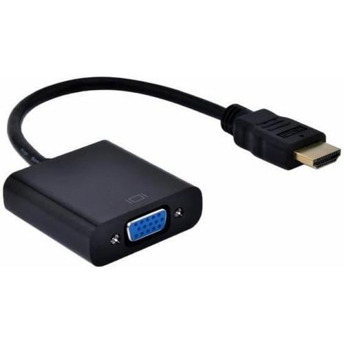Câble HDMI mâle vers VGA femelle vidéo adaptateur convertisseur (Noir,1080p)