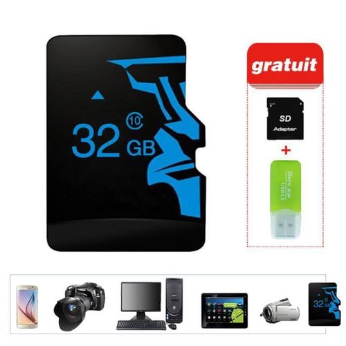 Vehoot V17 Carte Mémoire Micro Sd 32go Class 10 Adaptateur Sd + Lecteur De Cartes