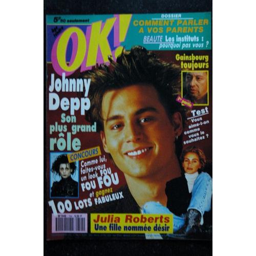 Ok ! Âge Tendre 794 1991 04 Johnny Depp - Julia Roberts - Gainsbourg