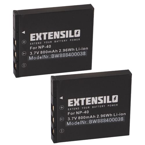 EXTENSILO 2x Batteries compatible avec Fuji / Fujifilm FinePix F700, F710, F810, F-700 appareil photo, reflex numérique (800mAh, 3,7V, Li-ion)