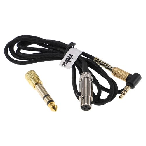 vhbw Câble audio AUX compatible avec AKG K271 MK II, K701, K702, K712 casque - Avec prise jack 3,5 mm, vers 6,3 mm, 1,2 m, noir