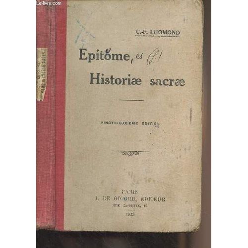 Epitome Historiae Sacrae - 22e Édition Annotée Par L.-M. Mingasson