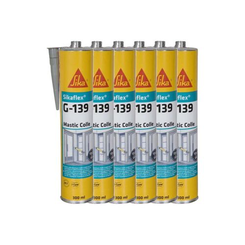 Lot de 6 mastic-colle à prise rapide SIKA Sikaflex G 139 - Gris béton - 300ml