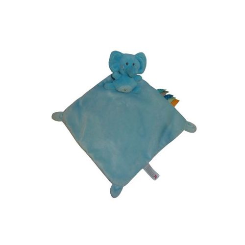 Doudou éléphant plat bleu bon état Nicotoy
