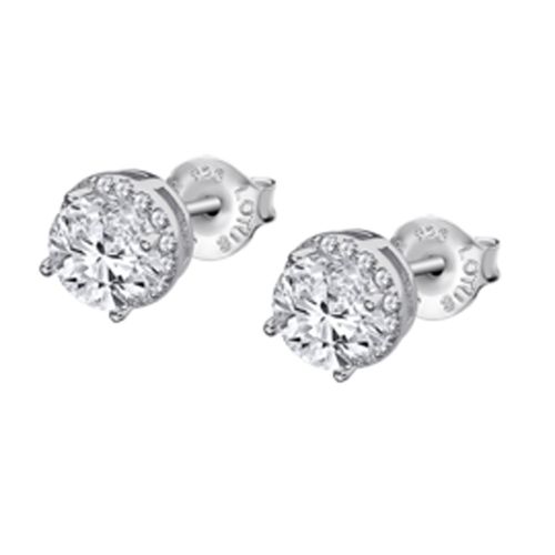 Boucles D'oreilles Lotus En Argent Oxyde