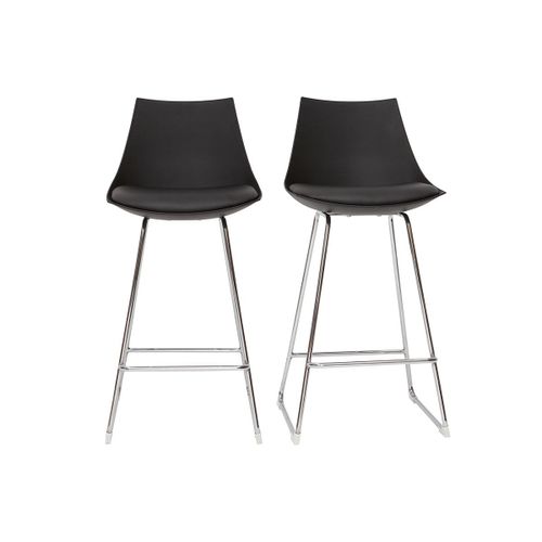 Tabourets De Bar Design Noirs 65 Cm (Lot De 2) June