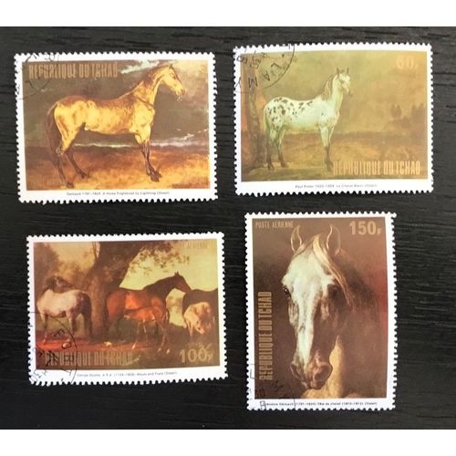 Lot De 4 Timbres Oblitérés Tchad 1973
