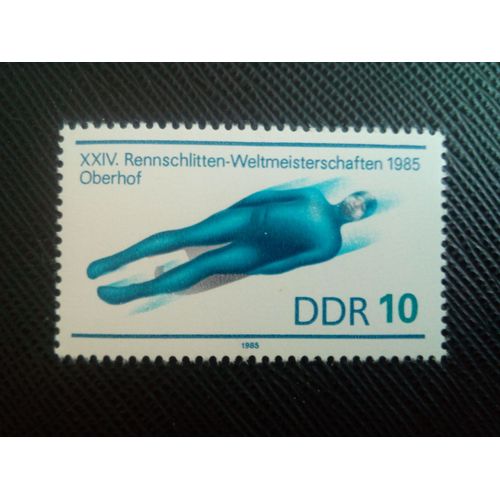 Timbre Allemagne / Rda Yt 2552 Championnats De Rennodel Luge , Oberhof 1985 ( 060106 )