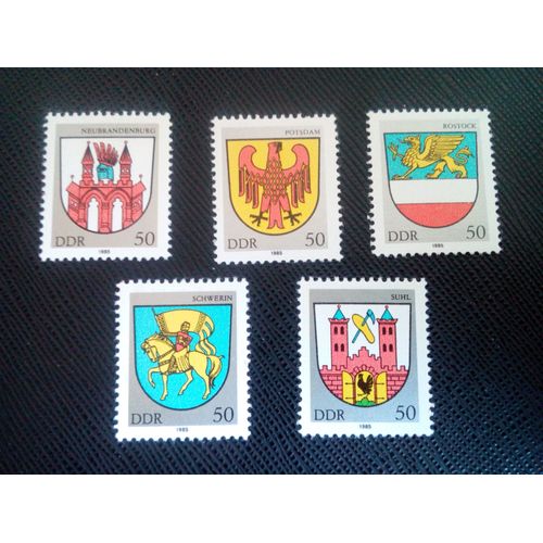 Timbre Allemagne / Rda Yt 2559 A 2563 Séries: Armes De La Ville 1985 ( 060106 )