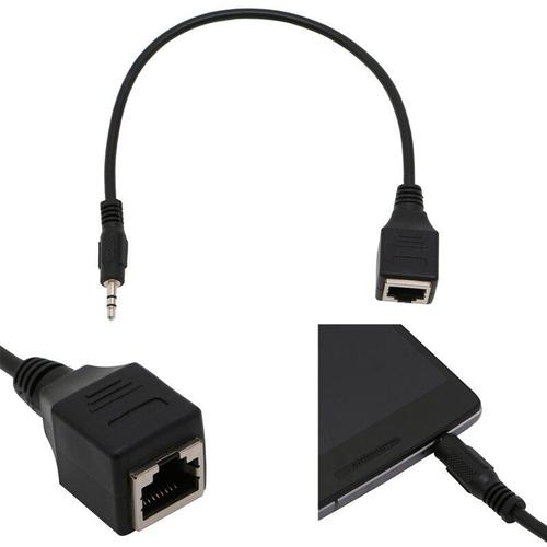 Câble mâle Jack TRS vers prise RJ45, adaptateur Ethernet, 3.5mm, 1 pièce