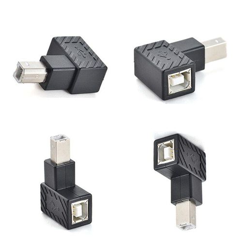 Adaptateur USB B 2.0 mâle vers coude Fe pour imprimante, 90 degrés, droit/gauche/haut/bas