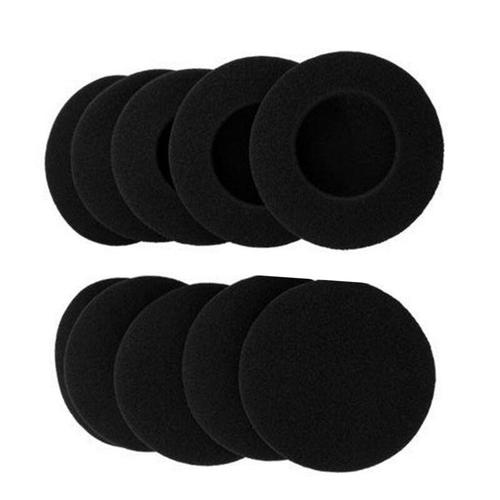 Coussinets d'oreille en mousse de remplacement, 5 paires, 60mm/2.4 ", pour casque Logitech- H600 H340/Aiwa HP-CN5/Labtec Axis 502, noir, vente au détail