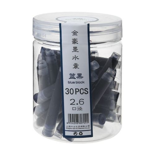 Stylo À Plume Universel Noir Et Bleu, Cartouches De Sac D'encre 2.6mm, Recharges De Papeterie Scolaire Et De Bureau, Vente En Gros, 30 Pièces