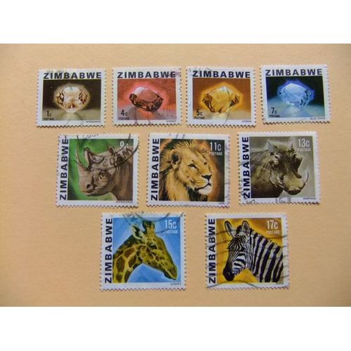 47 Zimbabwe Ex Rhodésie Du Sud 1980 / Richesse Du Pays (Faune Minérale) / 1 Yvert 1 À 10 Voir Photos