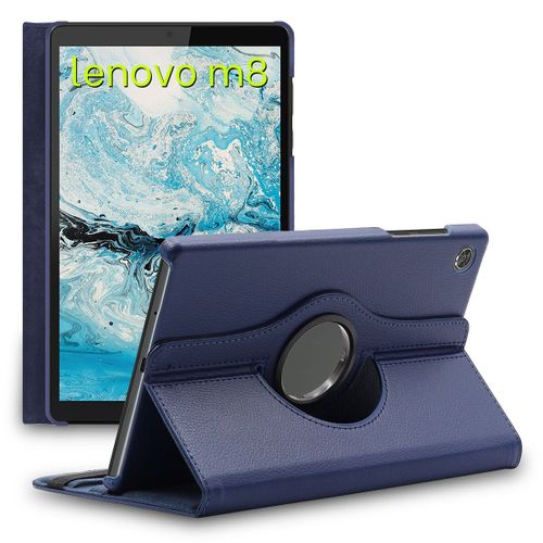 Ebeststar - Housse Lenovo Tab M8 2021 (3rd Gen), M8 Hd 2019 Coque Etui Protection Pu Cuir, Bleu Foncé [Dimensions Precises Tablette : 199.1 X 121.8 X 8.2 Mm, Écran 8.0'']