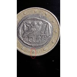 Rare !! Pièce Grece De 1 Euro -2002-Avec «S »= Suomi Dans LEtoile Du Bas