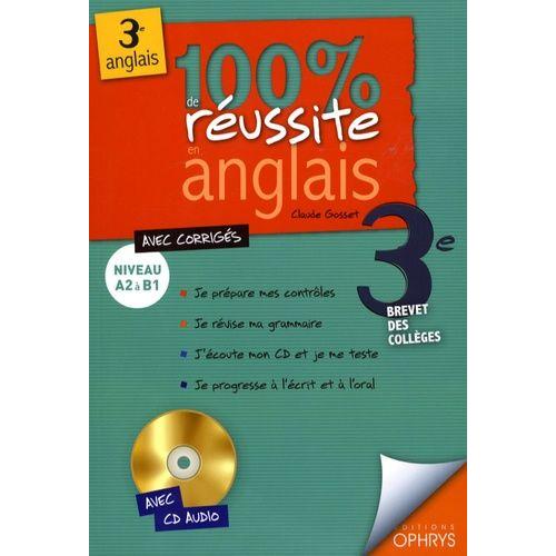 100% De Réussite En Anglais 3e - (1 Cd Audio)