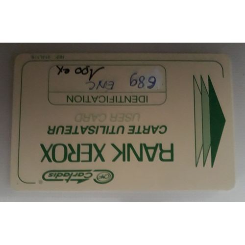 Carte Cartadis Pour Copieur Rank Xerox Fin Années 1990