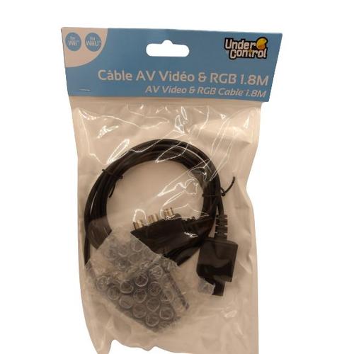 Câble AV Vidéo et RGB. 1,8M. WIi WiiU - Connexion Audio + Vidéo