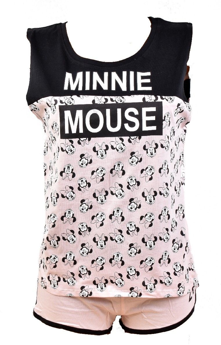 Pyjama Femme Minnie En Coton -Chaleur,Douceur Et Confort- Et3592 Court Noir