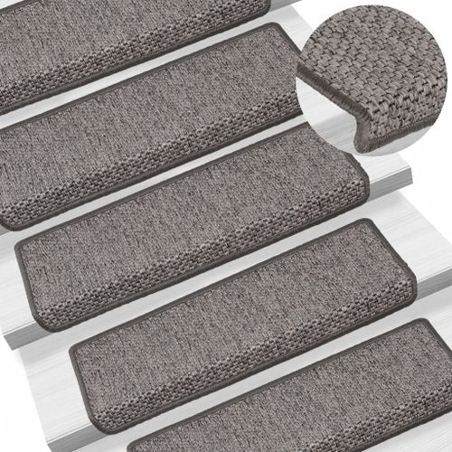 Vidaxl Tapis D'escalier Autocollants 15 Pcs 65x25 Cm Gris Et Beige