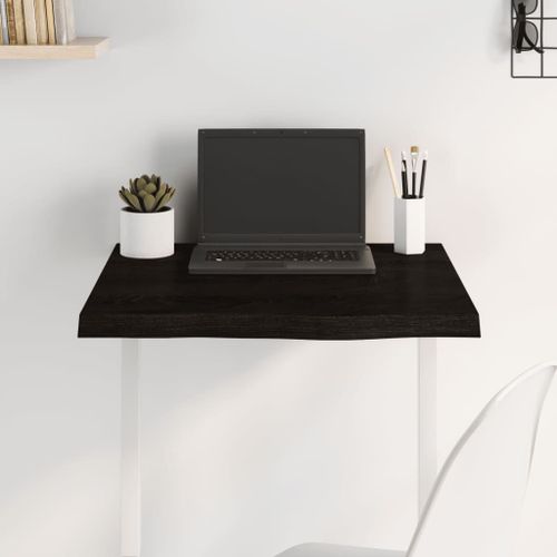 Vidaxl Dessus De Table Marron Foncé Bois Chêne Massif Traité