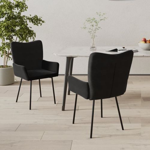 Vidaxl Chaises De Salle À Manger 2 Pcs Noir Velours