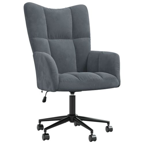 Vidaxl Chaise De Relaxation Gris Foncé Velours