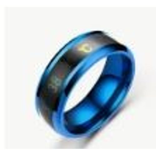 Bague En Acier Titane Bleu Intense
